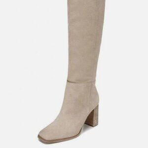 Sam Edelman Olly Sesame Squared Toe Block Heel Pull On Knee High Fashion Boots